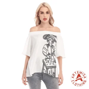 Blusa Blanca Mangas Acampanadas y Hombros Descubiertos El Mago