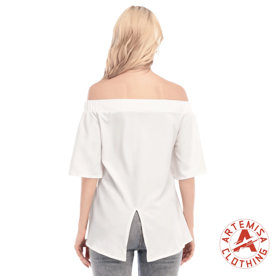 Blusa Blanca Mangas Acampanadas y Hombros Descubiertos El Mago - Image 4