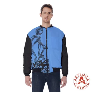 Chaqueta Bomber Azul Mangas Negras La Muerte