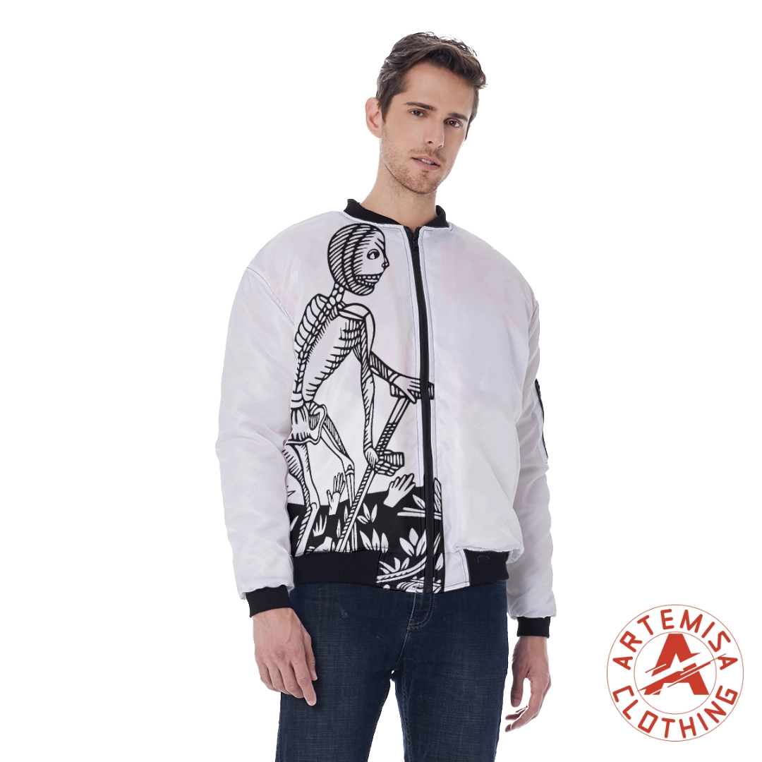Chaqueta Bomber Blanca La Muerte - Image 2