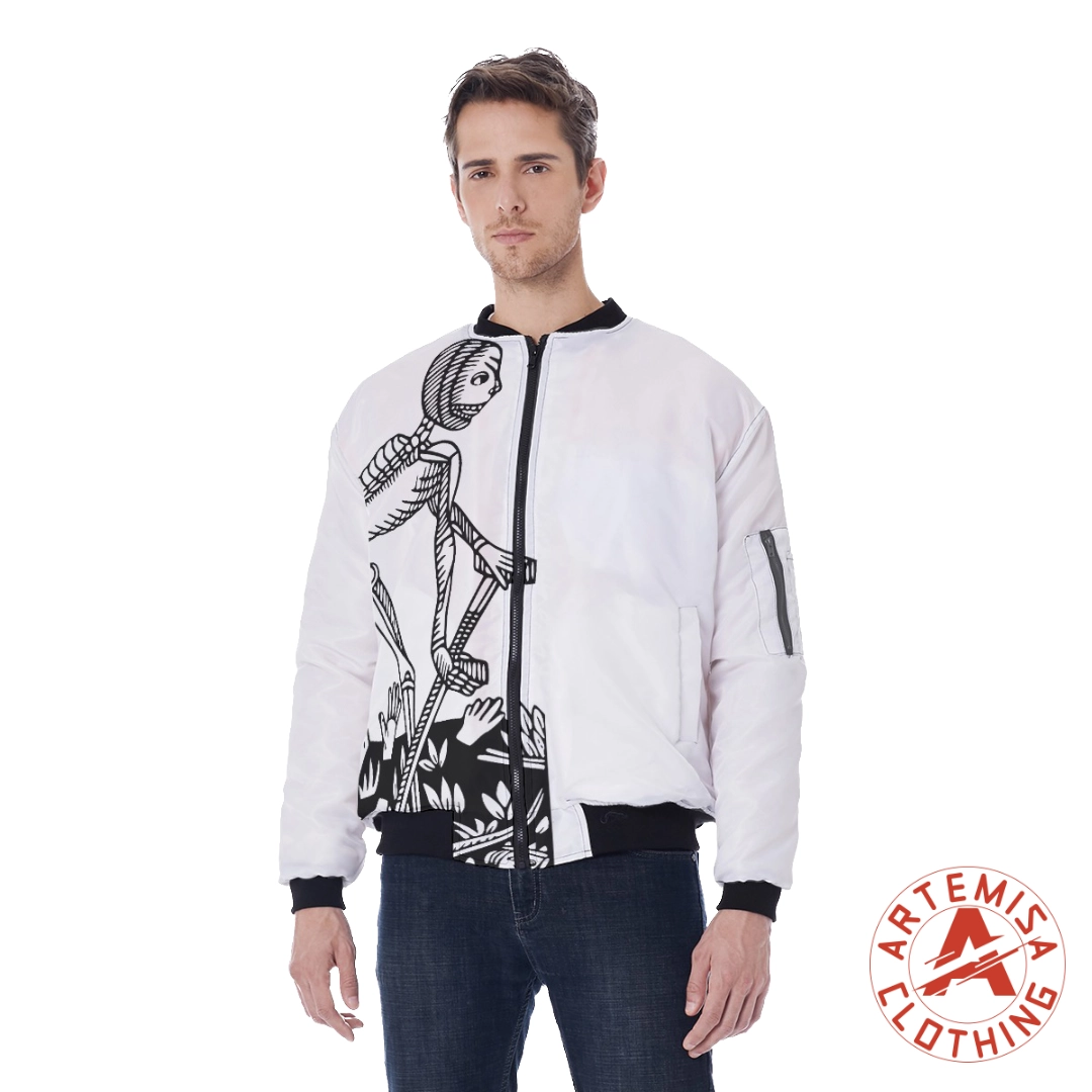 Chaqueta Bomber Blanca La Muerte - Image 3