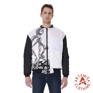Chaqueta Bomber Blanca Mangas Negras La Muerte