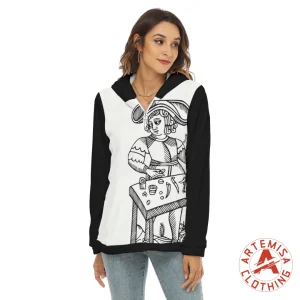 Sudadera con Capucha Forro Polar Borg El Mago Blanca Mangas Negras