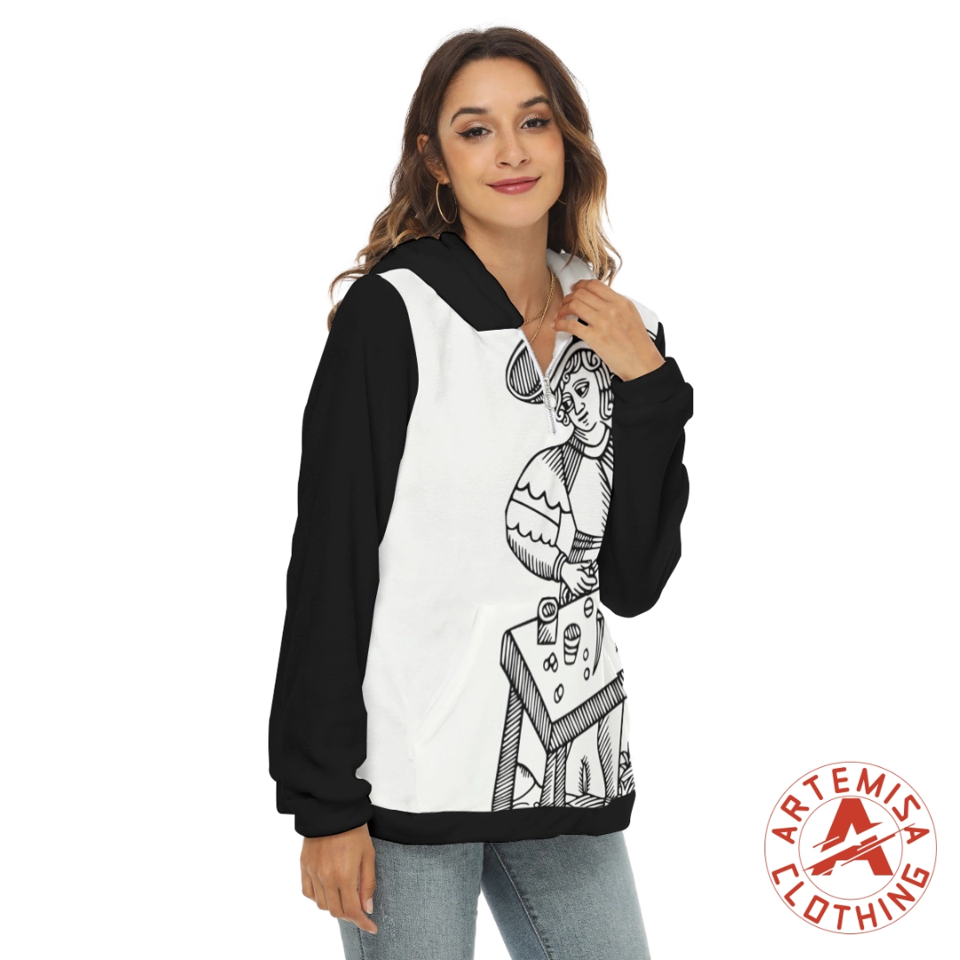 Sudadera con Capucha Forro Polar Borg El Mago Blanca Mangas Negras - Image 3