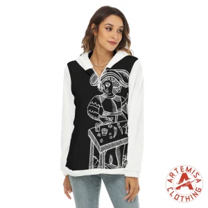 Sudadera con Capucha Forro Polar Borg El Mago Negra Mangas Blancas