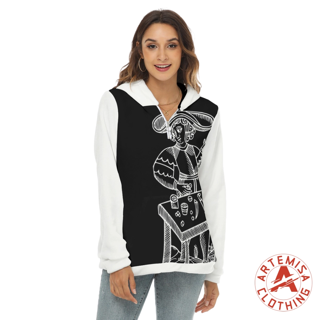 Sudadera con Capucha Forro Polar Borg El Mago Negra Mangas Blancas - Image 2