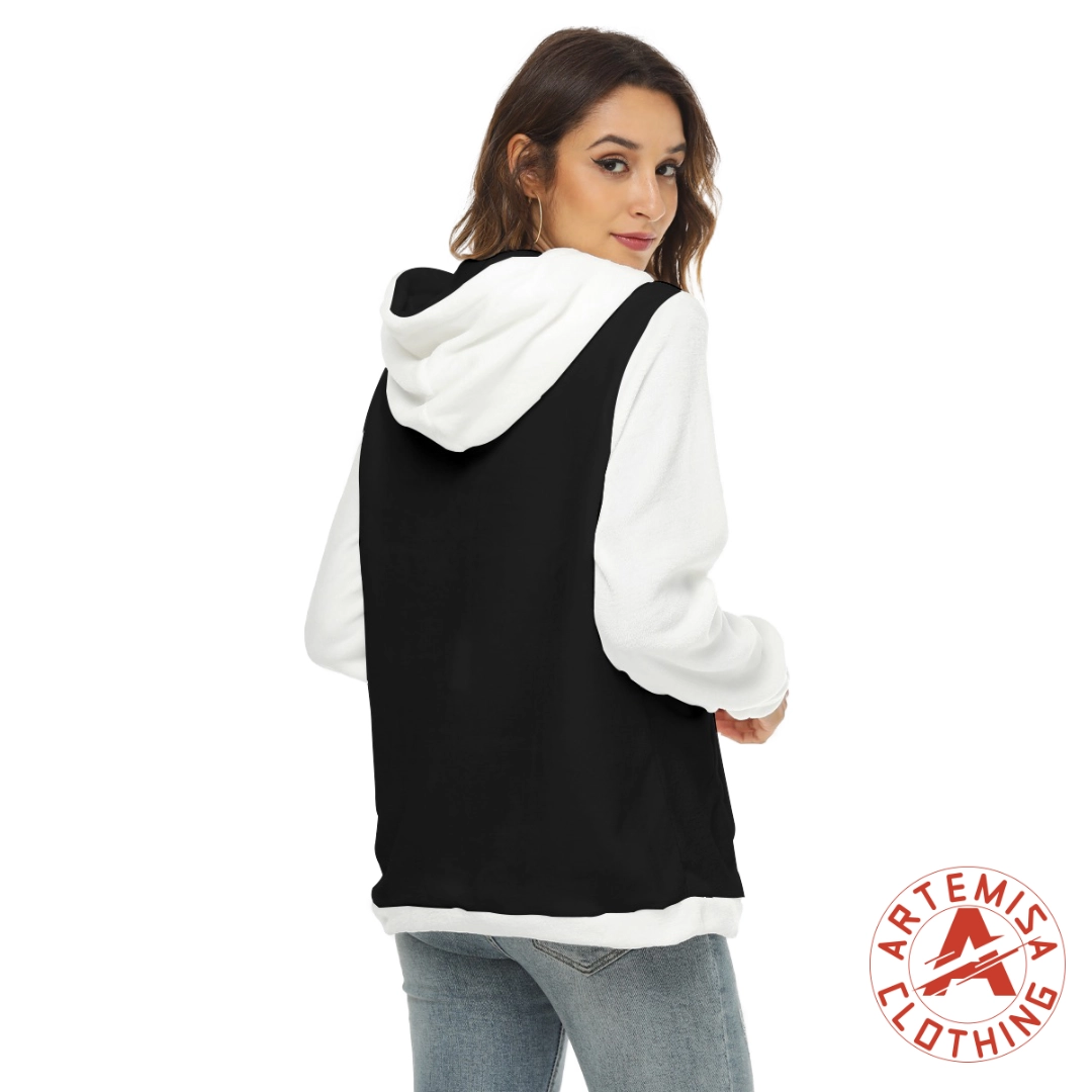 Sudadera con Capucha Forro Polar Borg El Mago Negra Mangas Blancas - Image 4