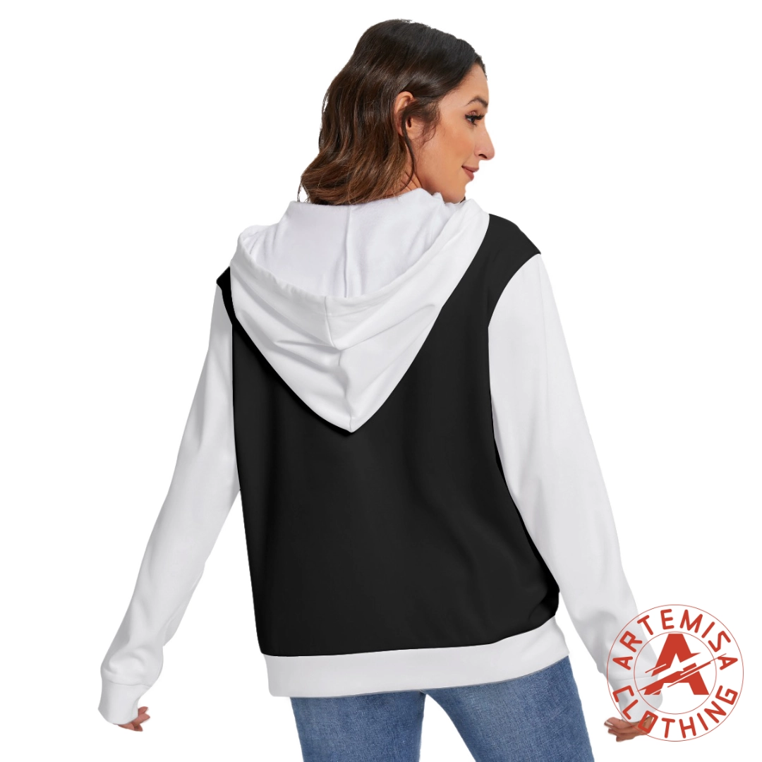 Sudadera con Capucha Forro Polar El Mago Negra Mangas Blancas - Image 4