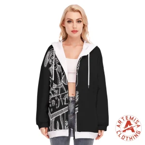 Sudadera de cremallera con capucha el mago negra