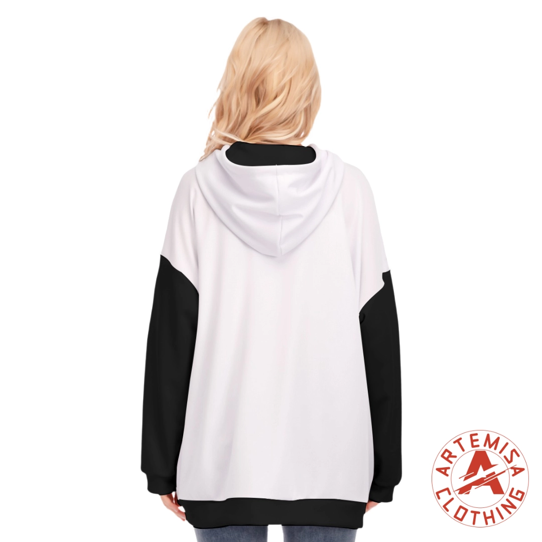 Sudadera de Cremallera con Capucha La Papisa Blanca Mangas Negras - Image 4