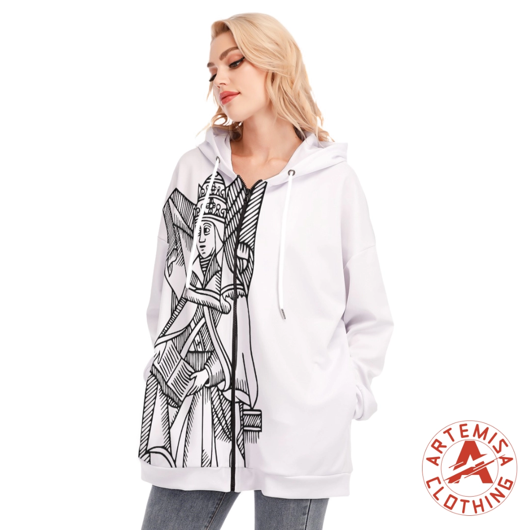 Sudadera de Cremallera con Capucha La Papisa Blanca - Image 3