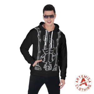 Sudadera de Cremallera y Capucha El Colgado Negra