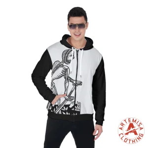 Sudadera de Cremallera y Capucha La Muerte Blanca Mangas Negras