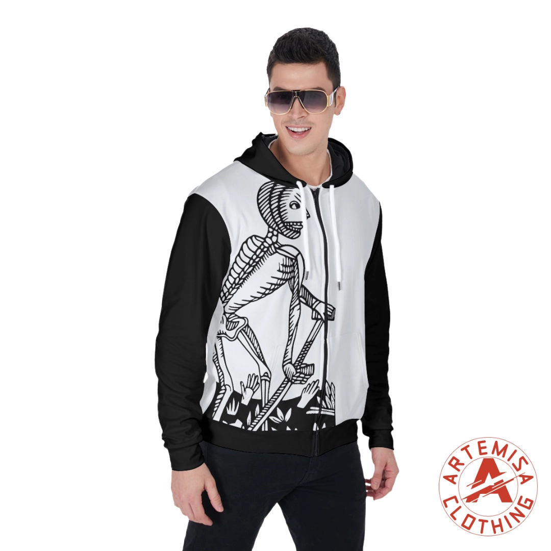 Sudadera de Cremallera y Capucha La Muerte Blanca Mangas Negras - Image 2