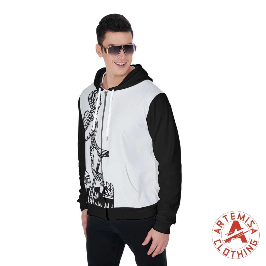 Sudadera de Cremallera y Capucha La Muerte Blanca Mangas Negras - Image 3