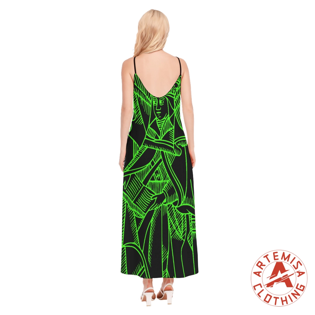 Vestido Largo Negro La Sacerdotisa Verde Integral - Image 4
