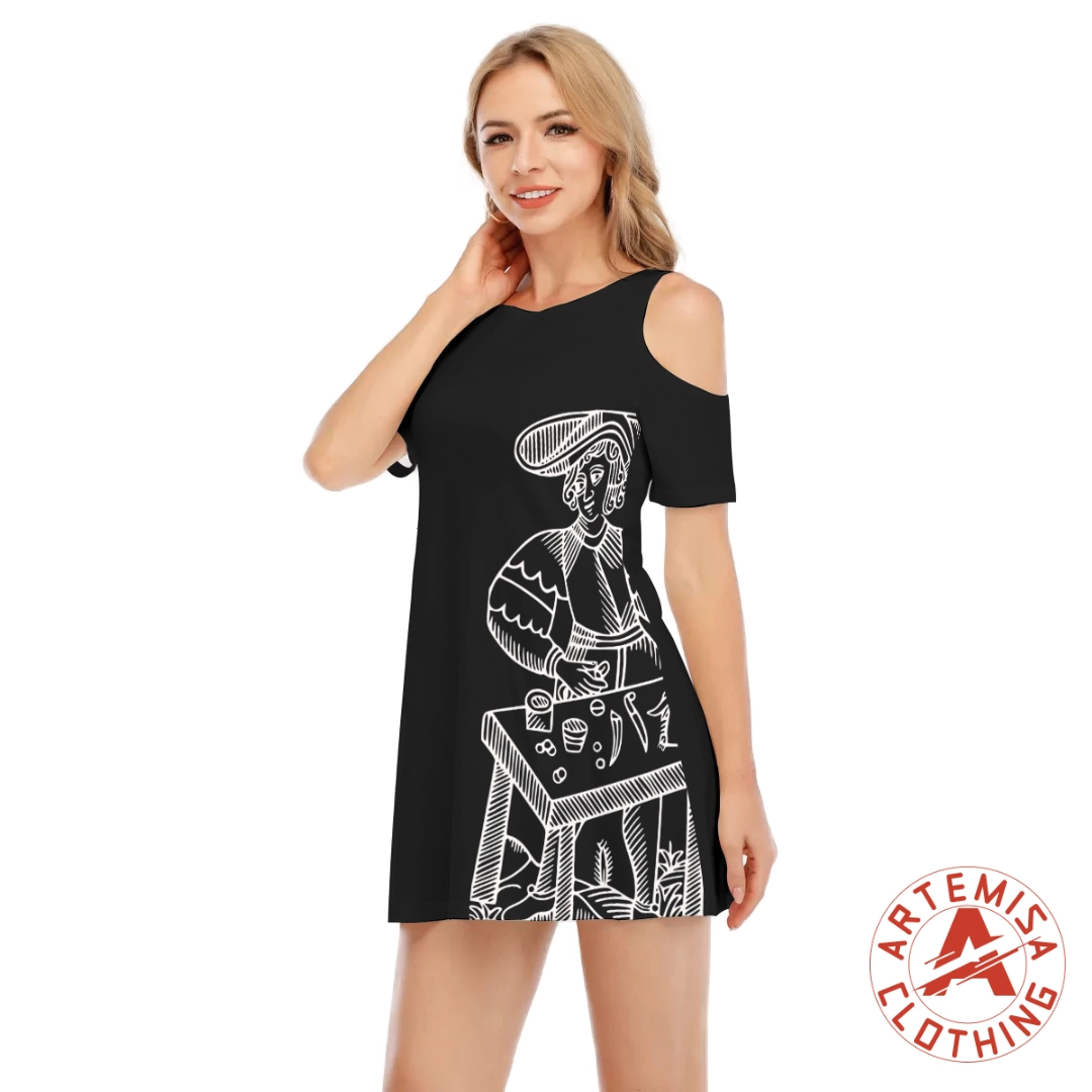 Vestido Negro Hombros Descubiertos El Mago - Image 3