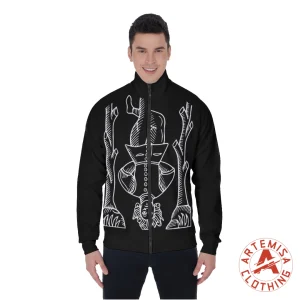 Chaqueta Hombre Cuello Alto El Ahorcado Negra