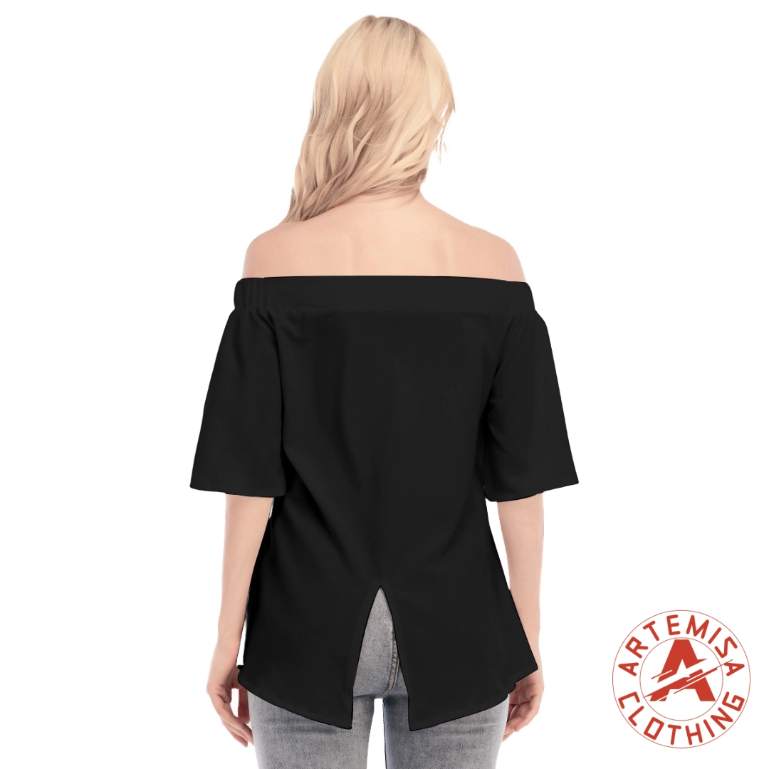 Blusa Negra Mangas Acampanadas y Hombros Descubiertos El Mago - Image 4