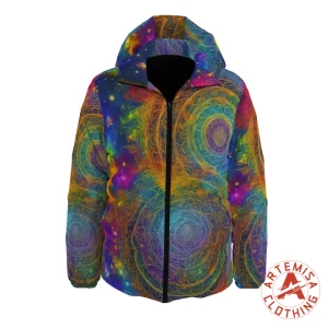 Chaqueta Plumón Cósmica de Mandalas