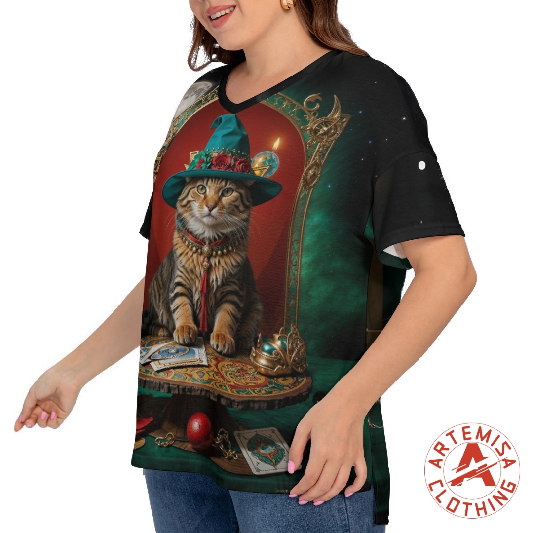 Camiseta Plus Size Gato Tarotista Integral - Image 3