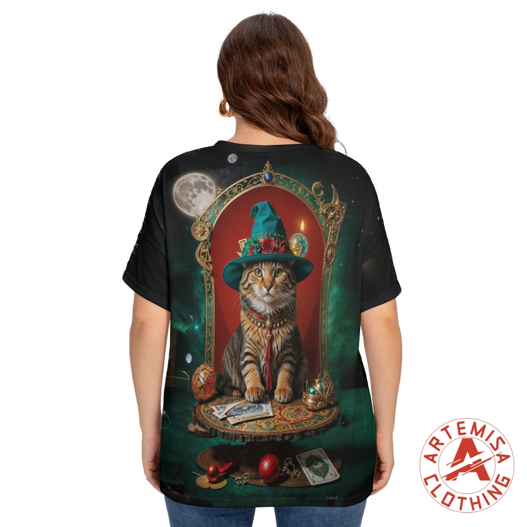 Camiseta Plus Size Gato Tarotista Integral - Image 4