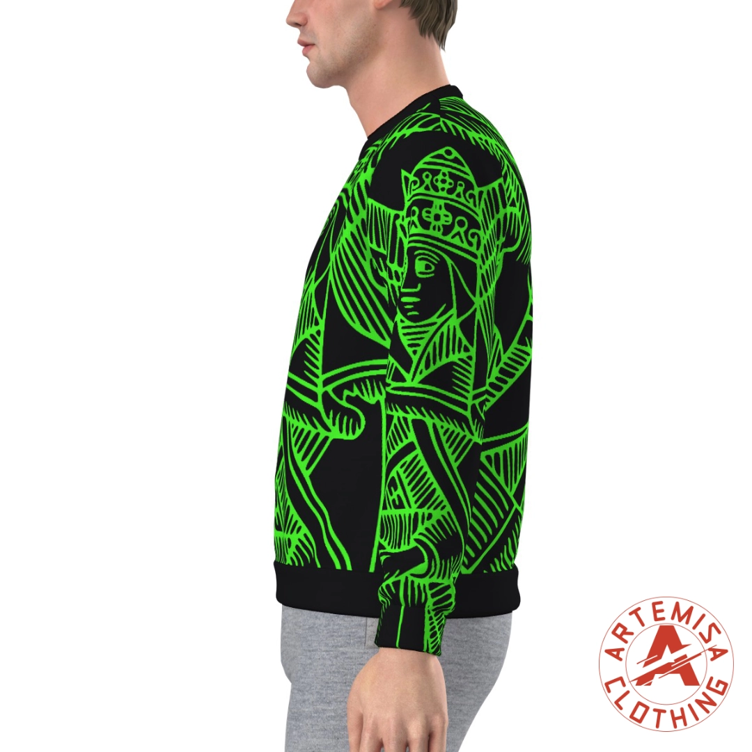 Sudadera Hombre Forro Polar La Papisa Verde Integral - Image 2