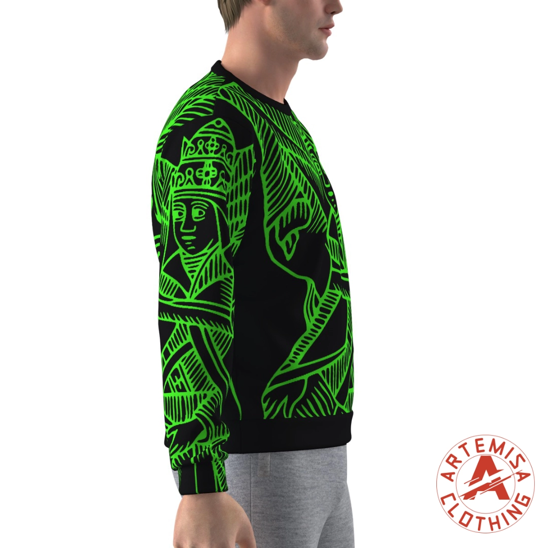 Sudadera Hombre Forro Polar La Papisa Verde Integral - Image 3