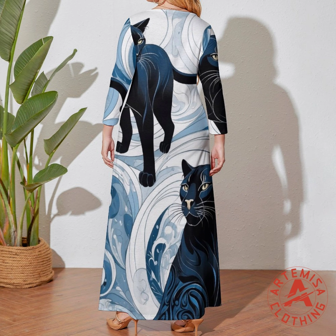 Vestido Manga Larga Sombra Felina - Image 3