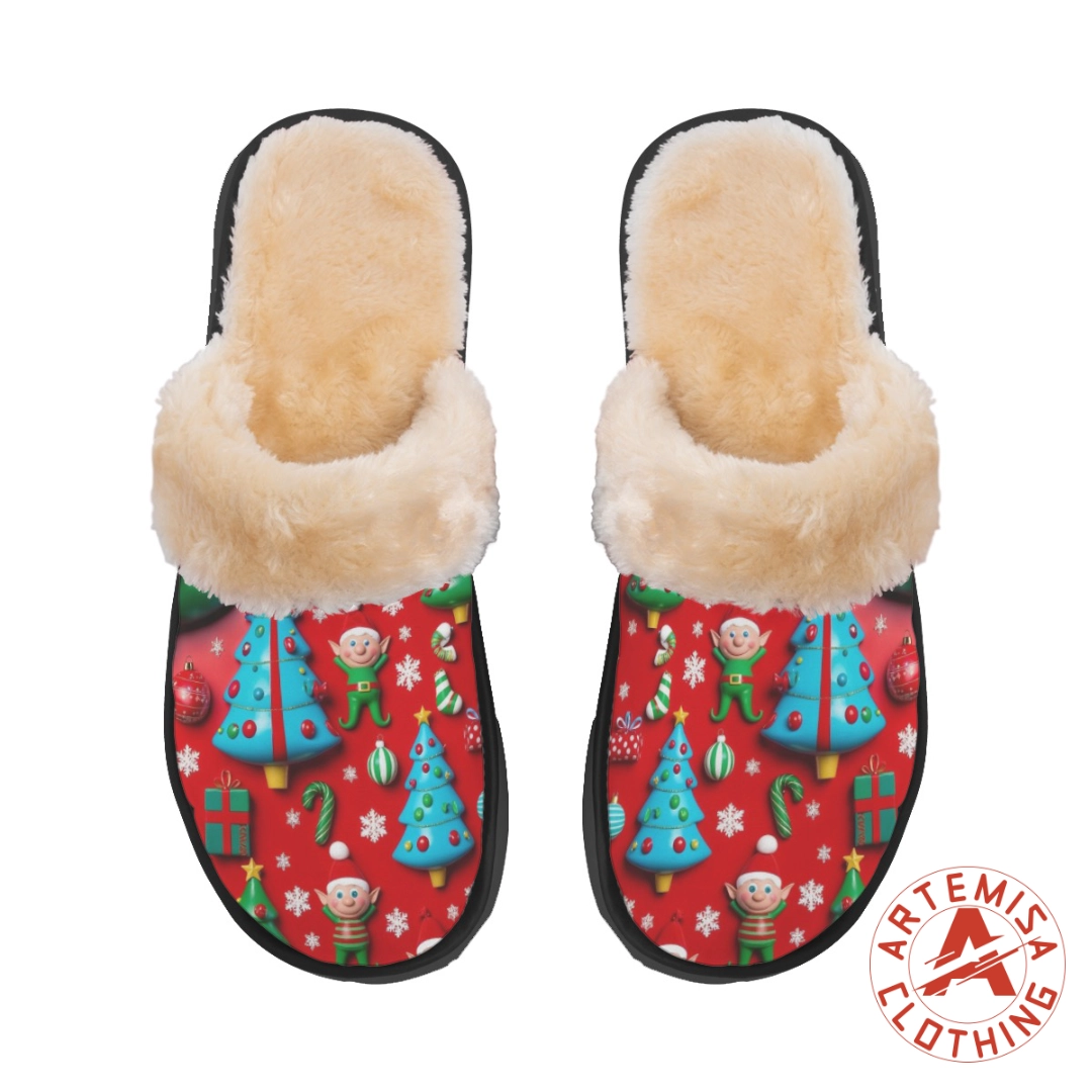 Zapatillas Pelo Abrazo Navideño De Artemisa